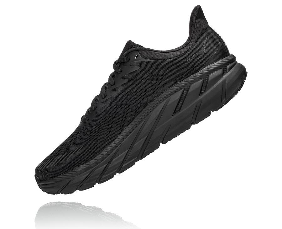 Hoka Australia One One Clifton 7 - Mens Running Shoes Black - KDCSO-3182